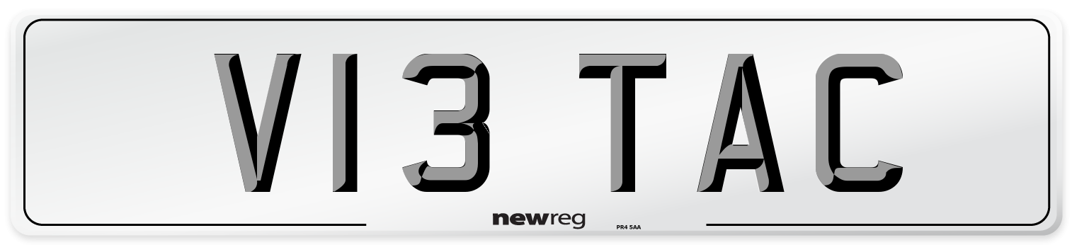 V13 TAC Number Plate from New Reg